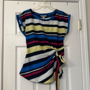 Banana Republic Striped Cap Sleeve Silky Top